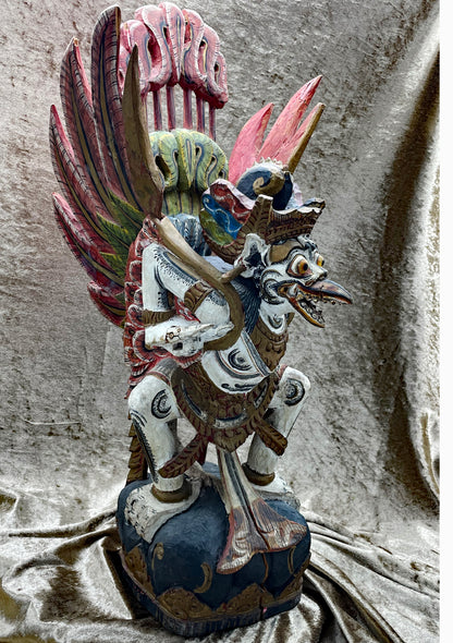 Rare Balinese Garuda Figure | Expressive Hand-Carved Wooden Sculpture