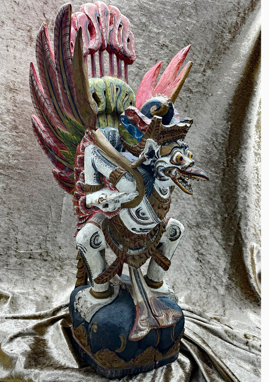 Rare Balinese Garuda Figure | Expressive Hand-Carved Wooden Sculpture