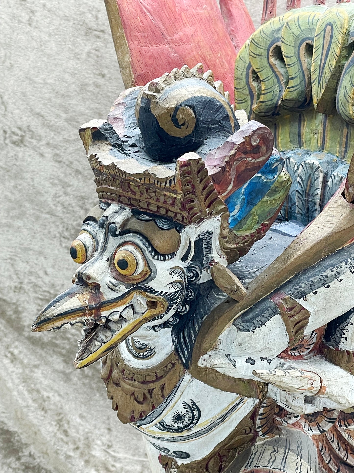 Rare Balinese Garuda Figure | Expressive Hand-Carved Wooden Sculpture