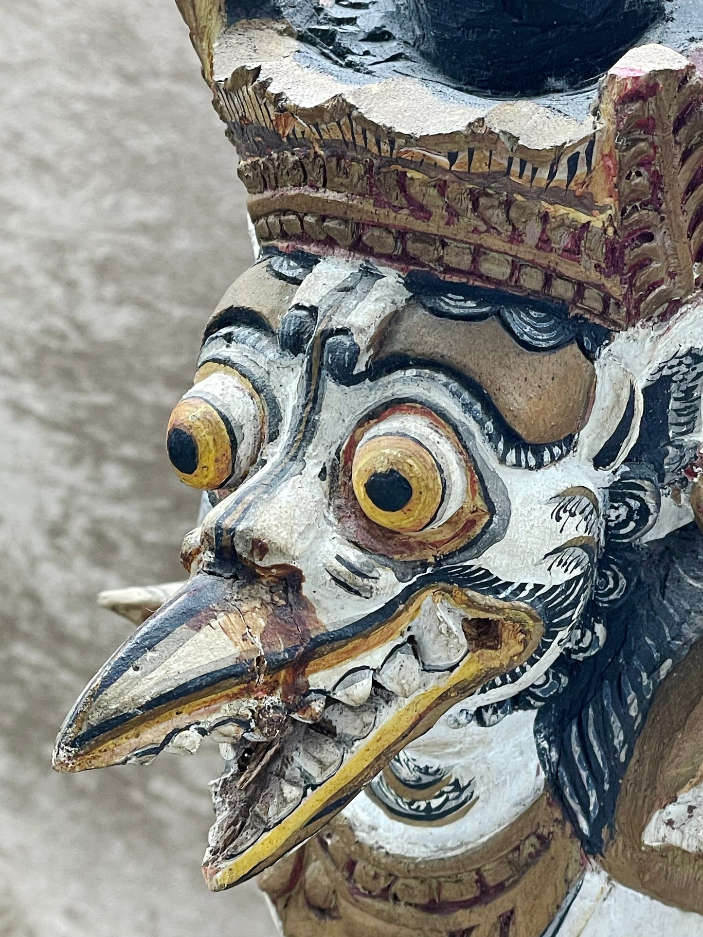 Rare Balinese Garuda Figure | Expressive Hand-Carved Wooden Sculpture