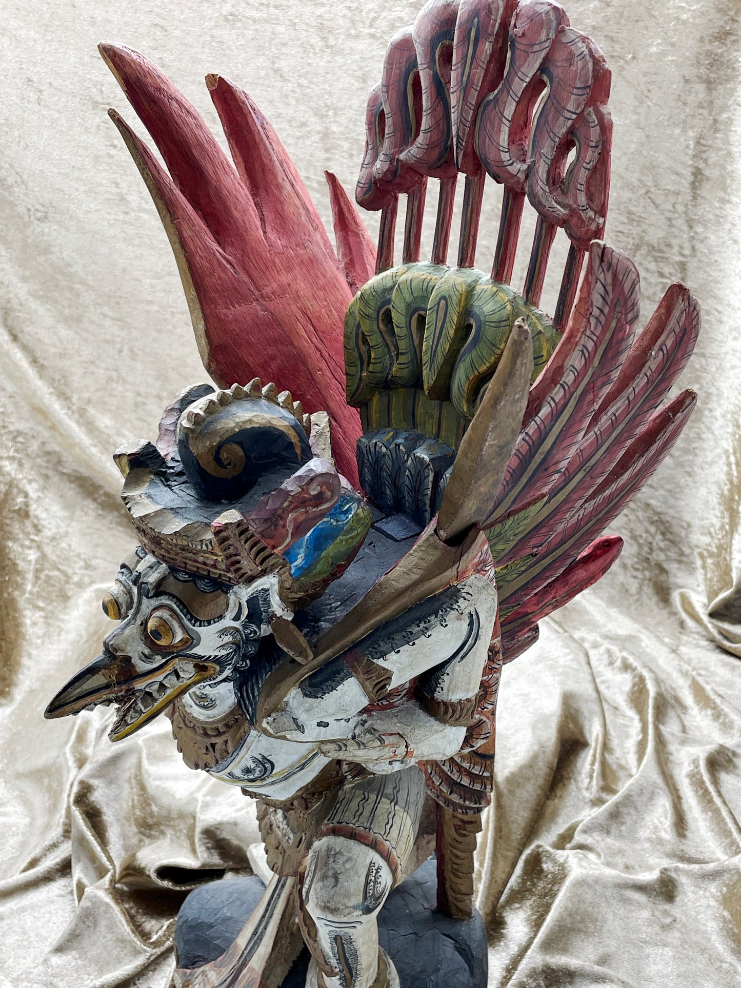 Rare Balinese Garuda Figure | Expressive Hand-Carved Wooden Sculpture