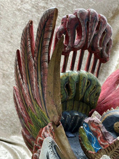 Rare Balinese Garuda Figure | Expressive Hand-Carved Wooden Sculpture