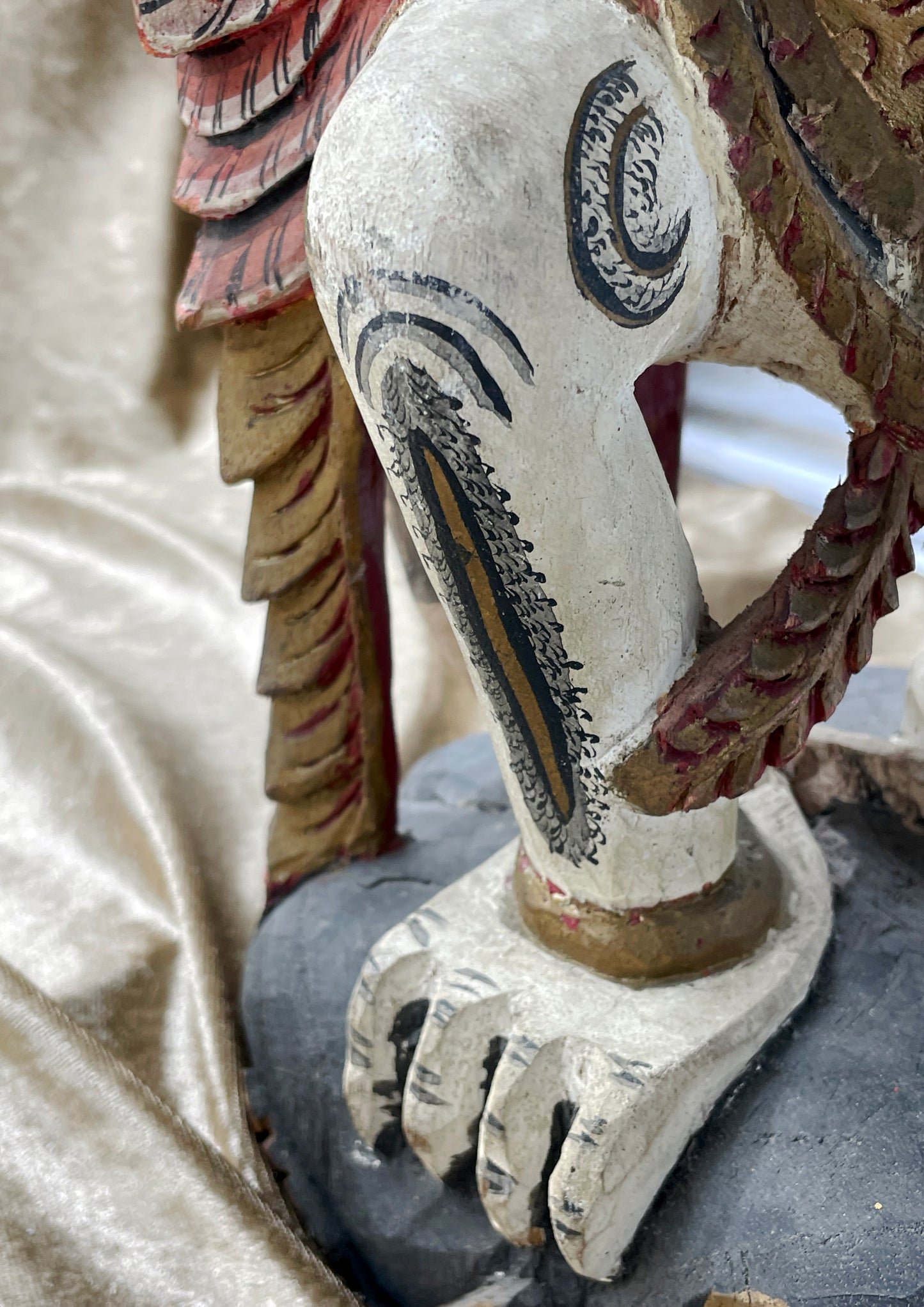 Rare Balinese Garuda Figure | Expressive Hand-Carved Wooden Sculpture