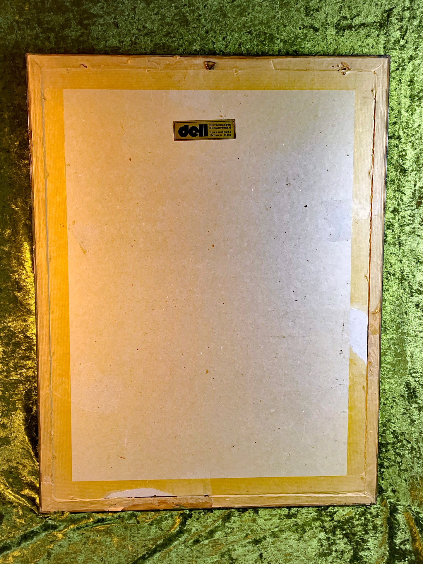 Art Nouveau Drawing: Seated Lady with Birds, Original 1960s Frame