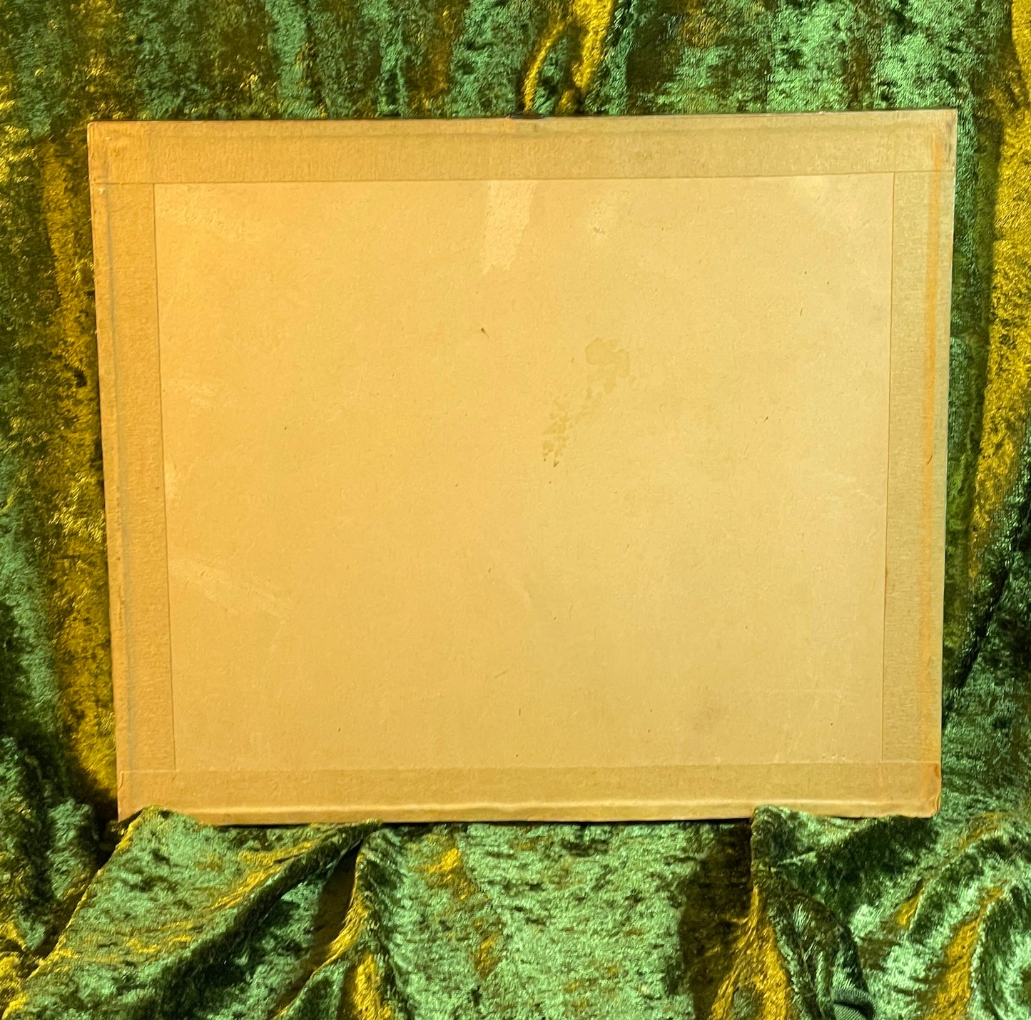 Angled view of the framed antique engraving
