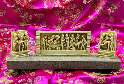 Erotic Temple Panel Replicas – Inspired by Khajuraho Sculptures, India, 20th Century – From a Former Diplomat’s Private Collection