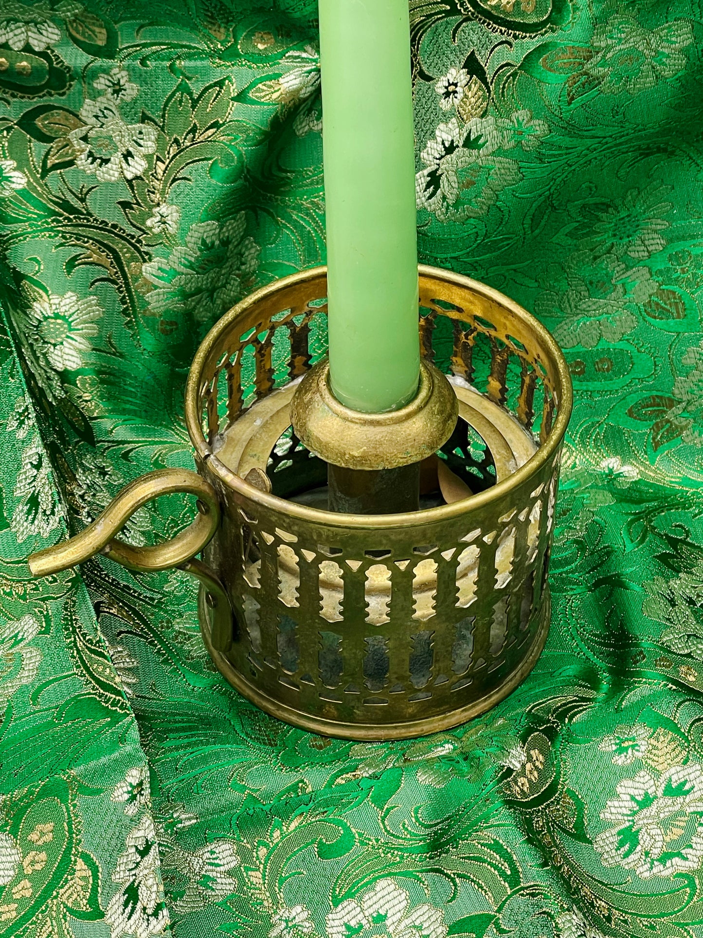 Top view of brass chamberstick socket