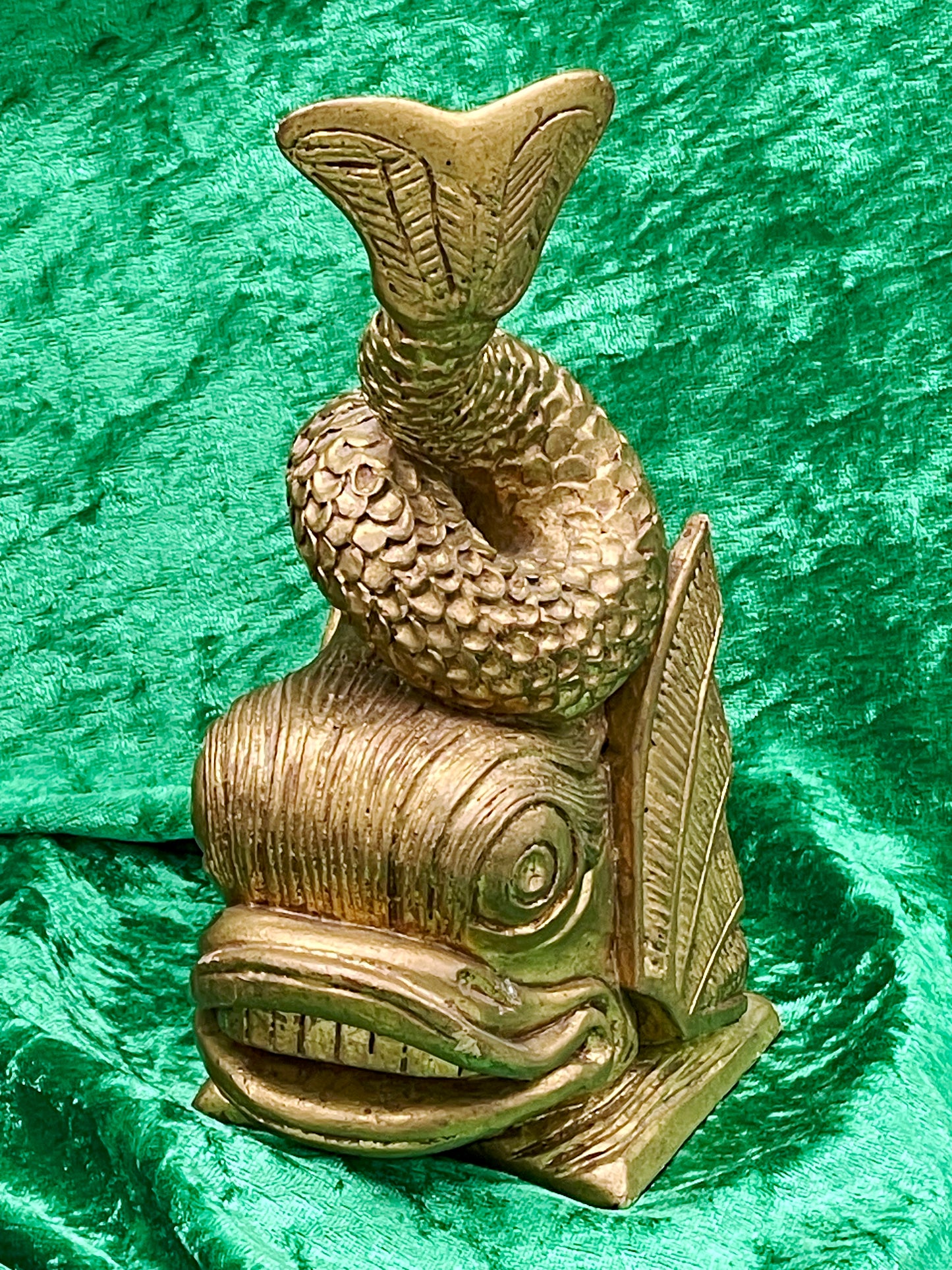 Pair of decorative golden fish figures
