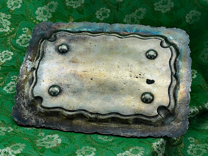 Antique Silver-Plated Engraved Tray
