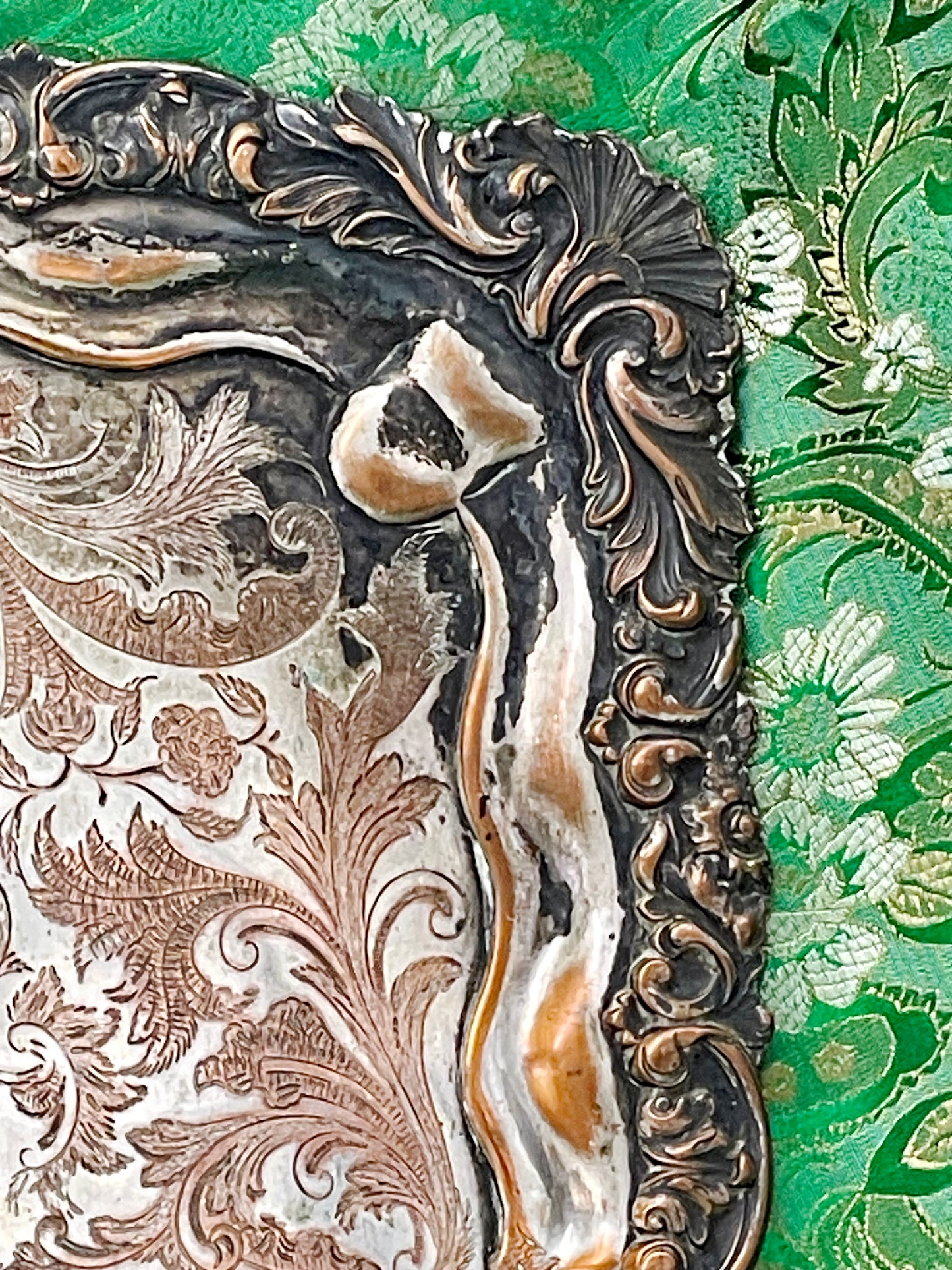 Antique Silver-Plated Engraved Tray