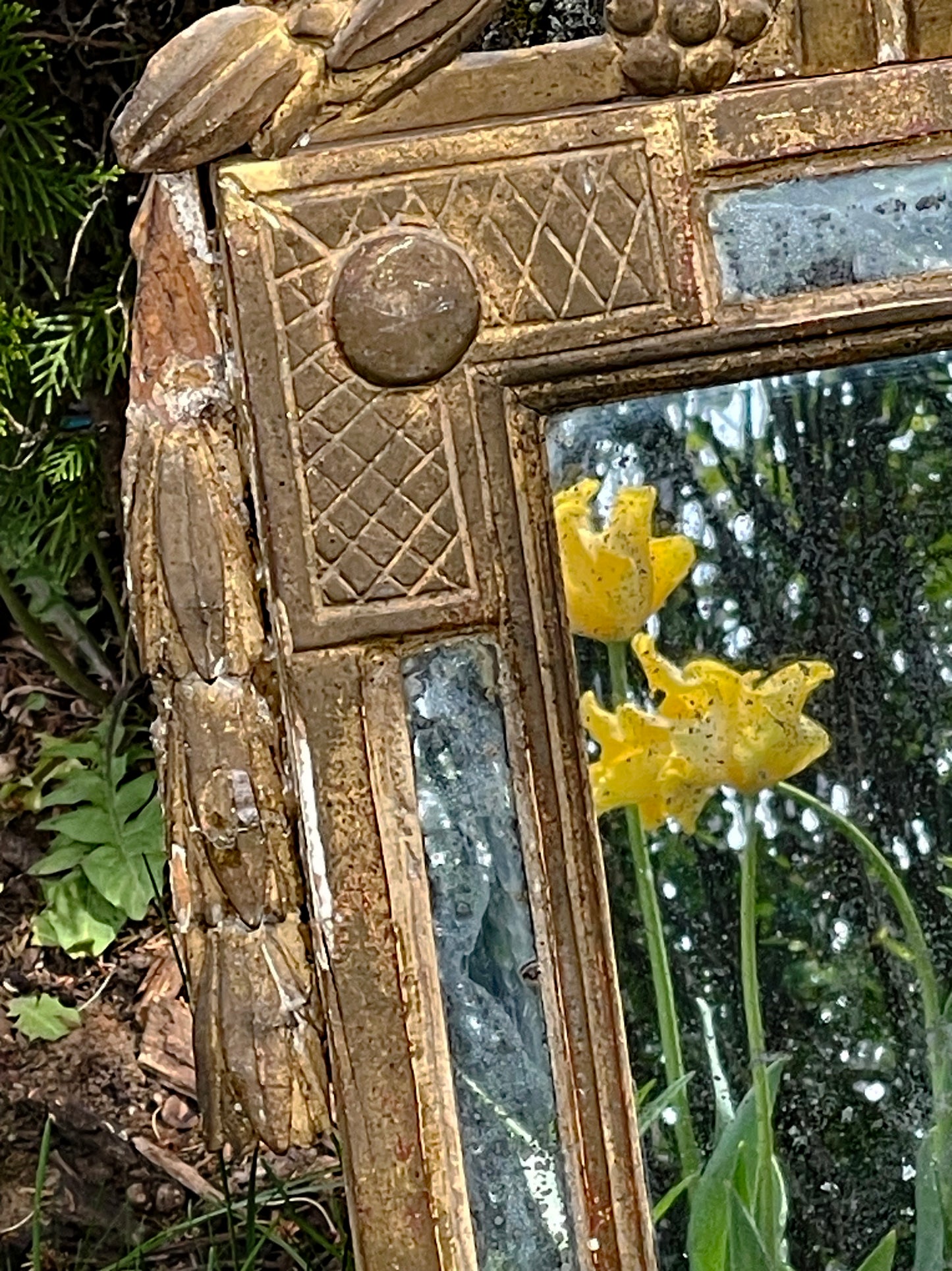 🪞 18th Century French Louis XVI Giltwood Mirror — Hand-Carved Neoclassical Wall Mirror, c. 1780, From a Manor House Outside Paris
