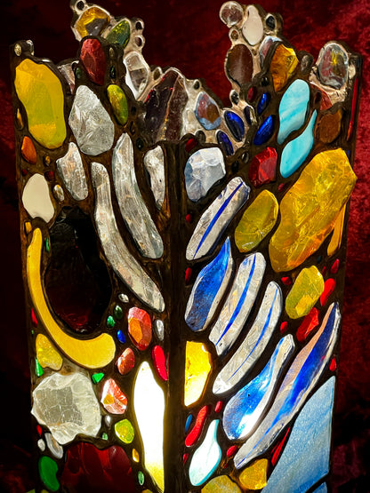 One-of-a-kind Artist-Crafted Table Lamp with Mouth-Blown “Glass Nuggets”