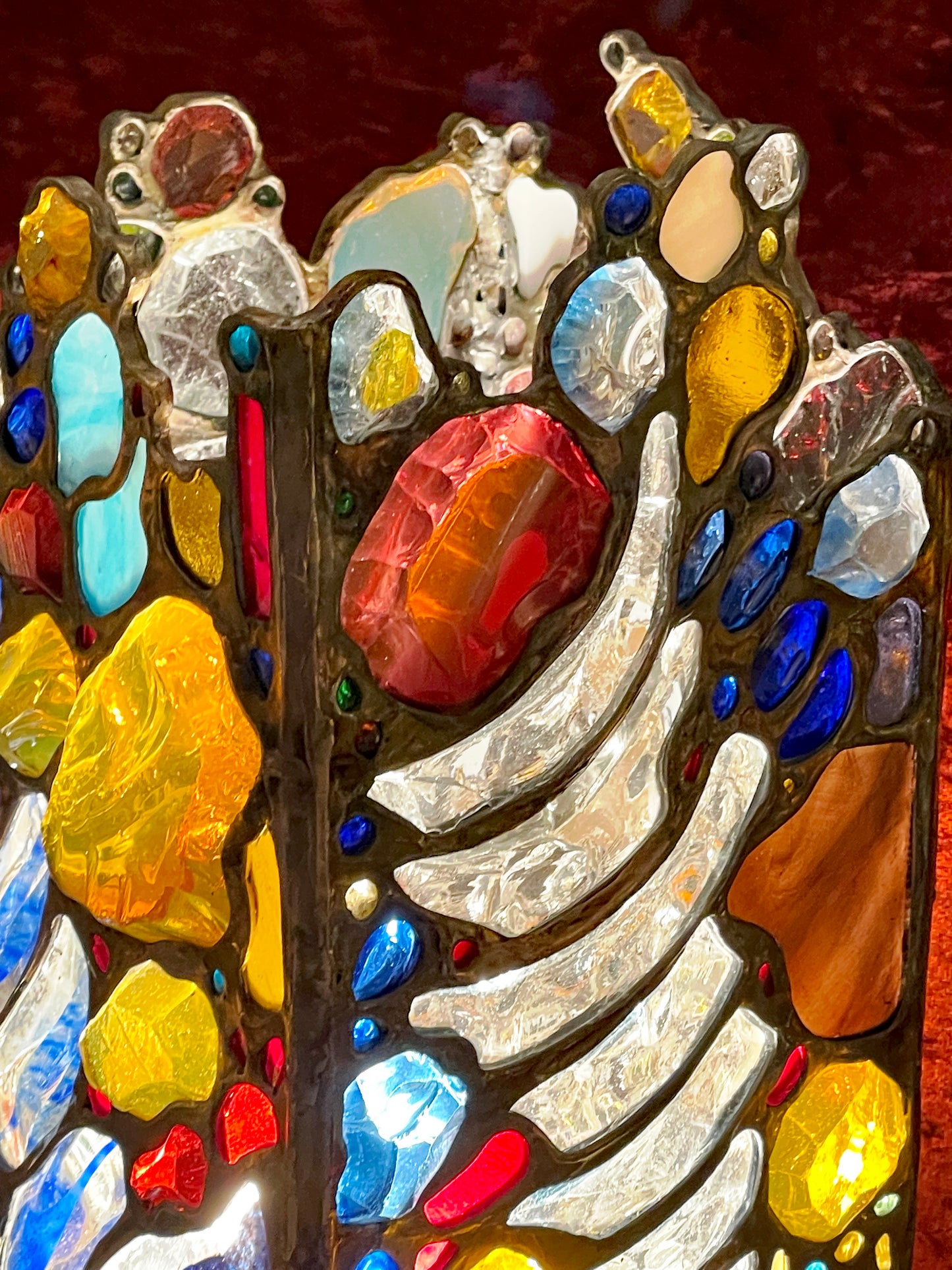 One-of-a-kind Artist-Crafted Table Lamp with Mouth-Blown “Glass Nuggets”