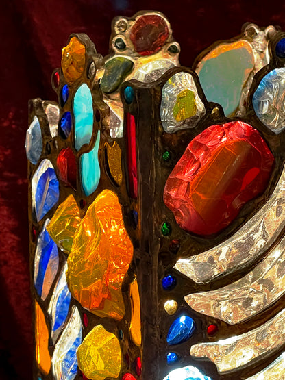 One-of-a-kind Artist-Crafted Table Lamp with Mouth-Blown “Glass Nuggets”