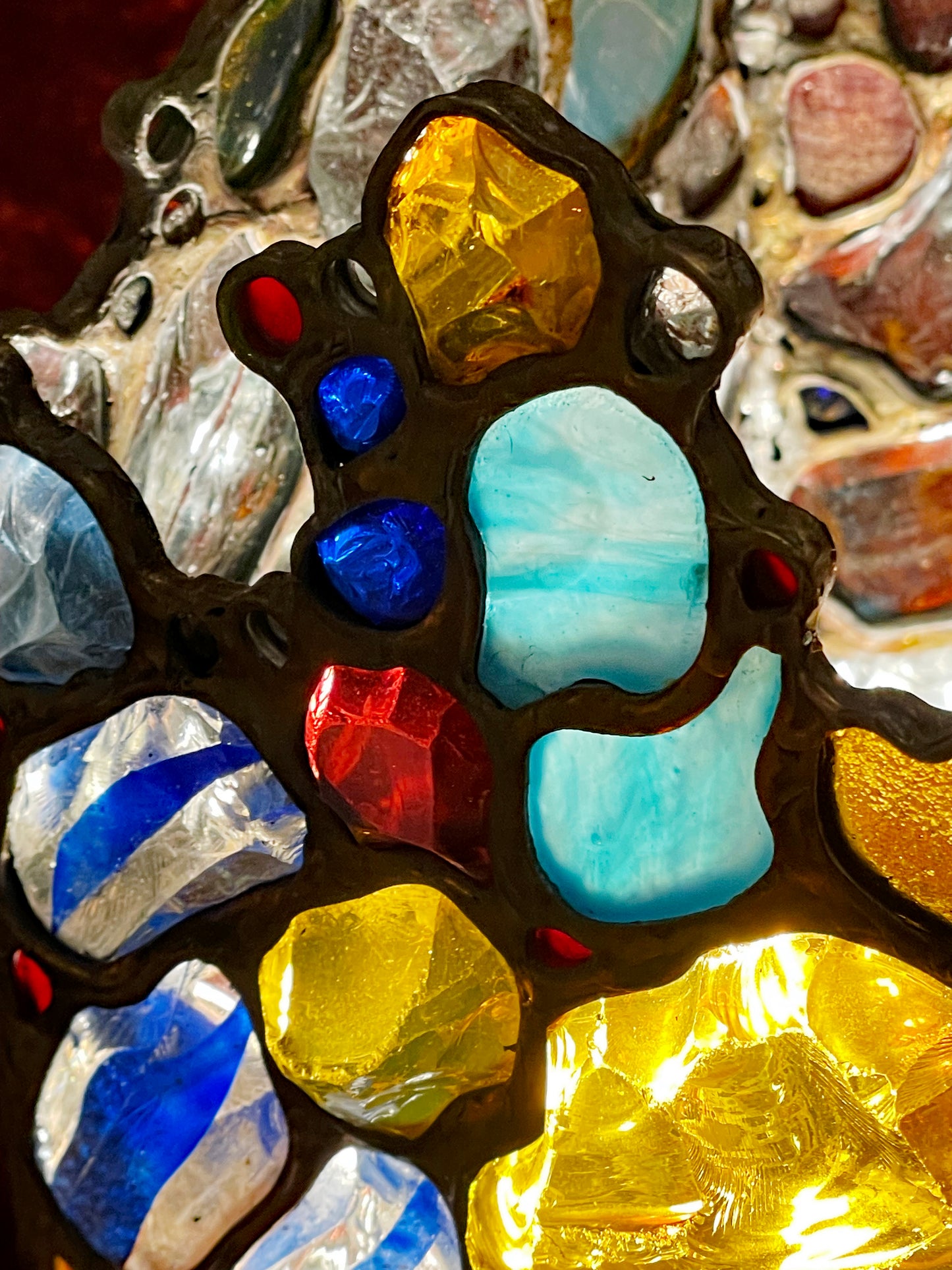 One-of-a-kind Artist-Crafted Table Lamp with Mouth-Blown “Glass Nuggets”