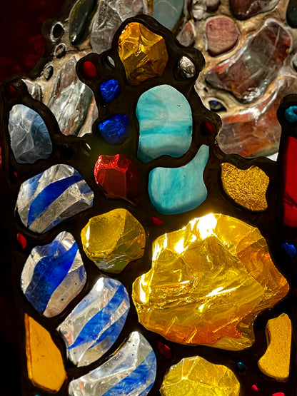 One-of-a-kind Artist-Crafted Table Lamp with Mouth-Blown “Glass Nuggets”