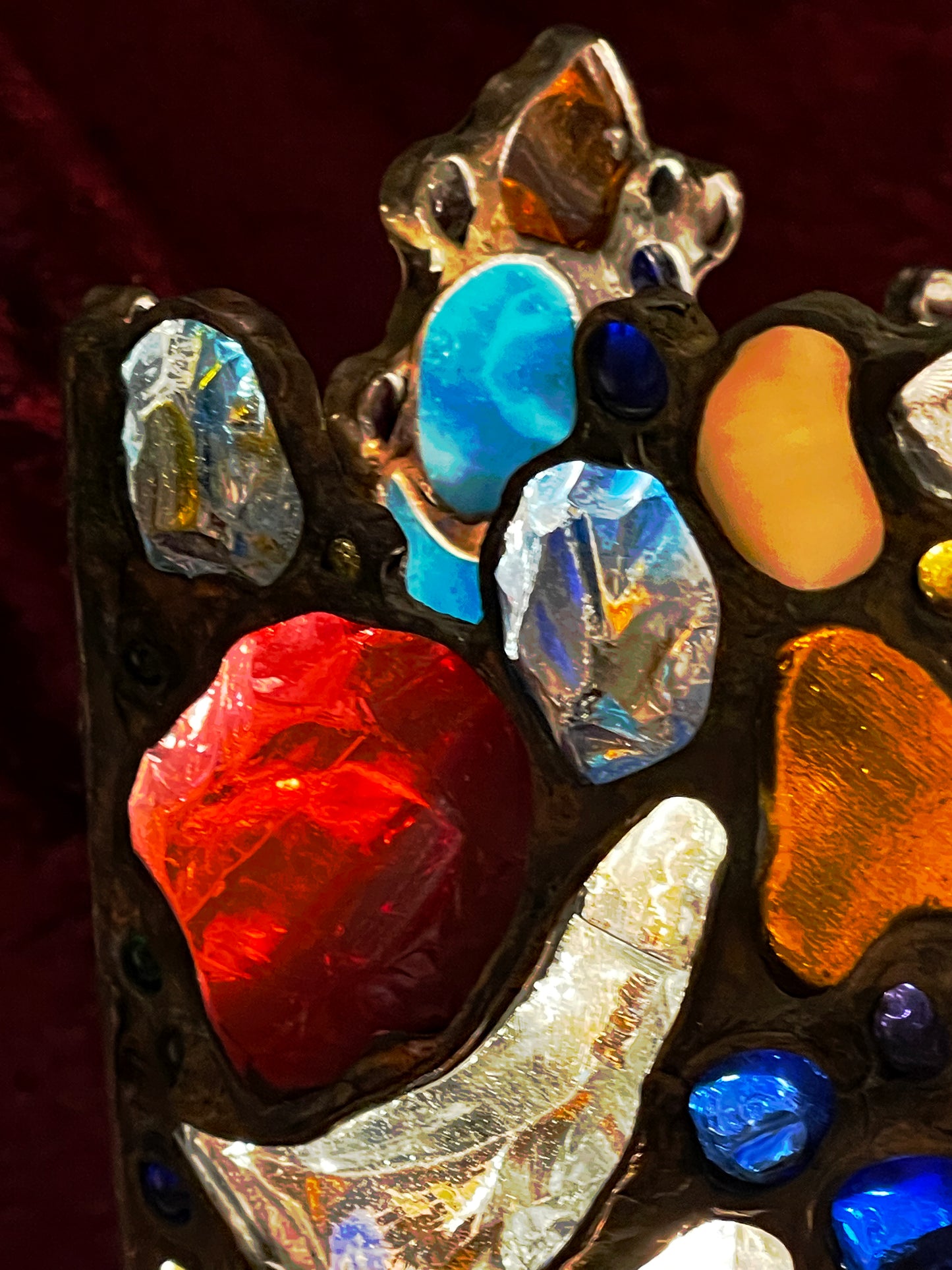 One-of-a-kind Artist-Crafted Table Lamp with Mouth-Blown “Glass Nuggets”