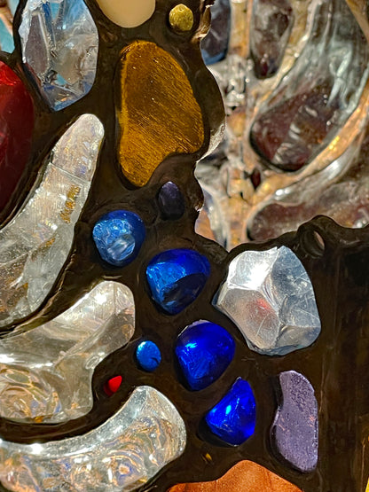 One-of-a-kind Artist-Crafted Table Lamp with Mouth-Blown “Glass Nuggets”