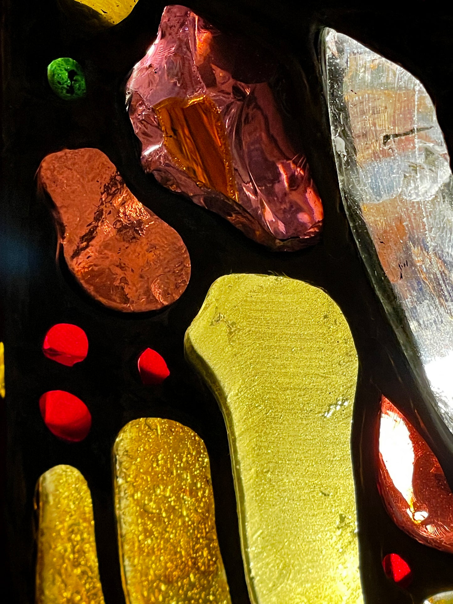 One-of-a-kind Artist-Crafted Table Lamp with Mouth-Blown “Glass Nuggets”