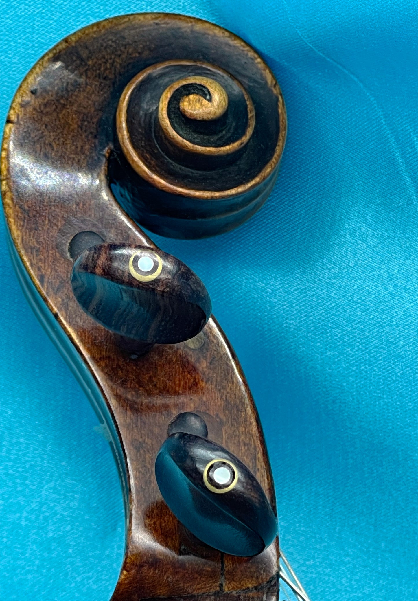 Antique violin detail of the top, f-holes and bridge