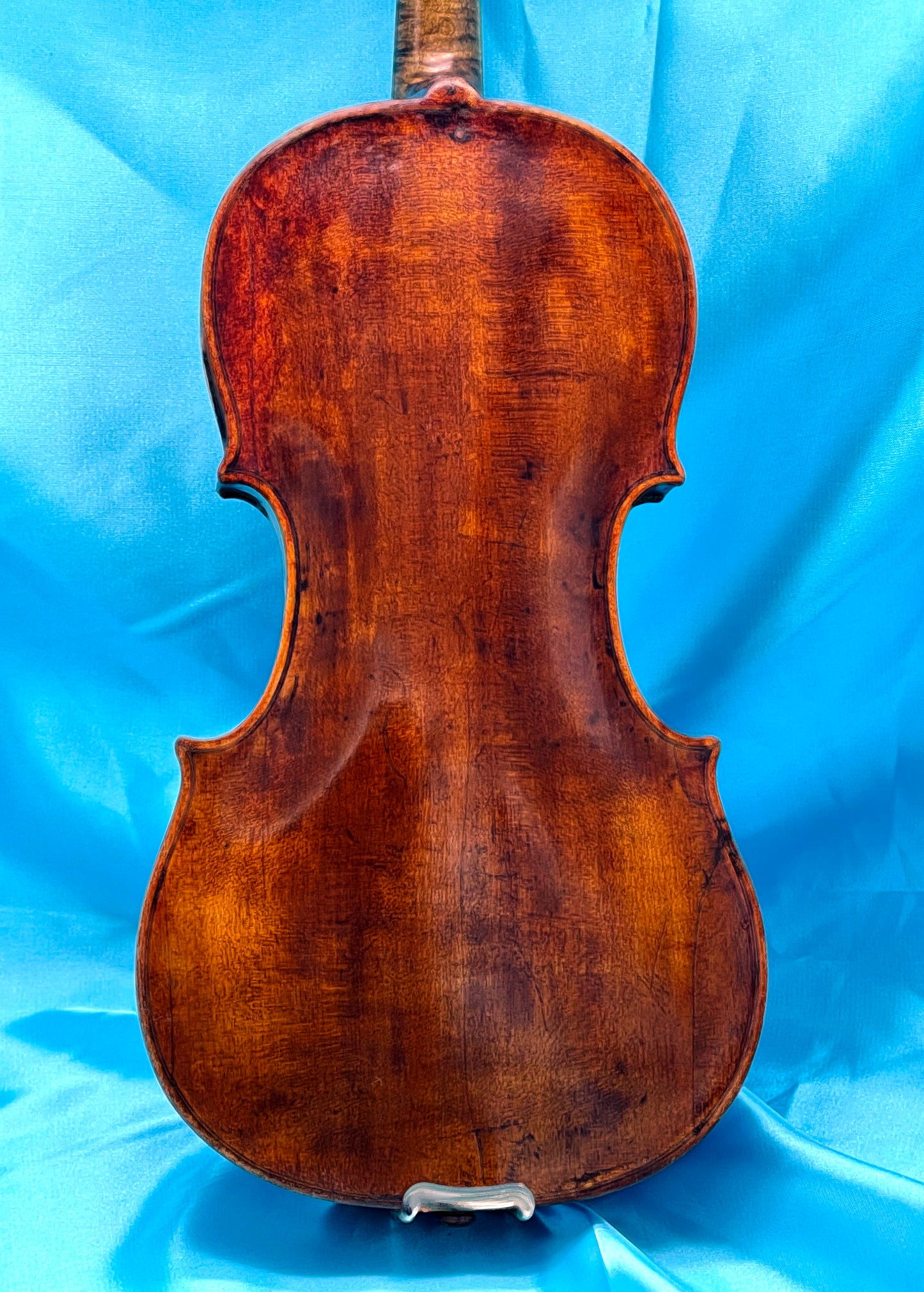 Antique violin scroll and pegbox detail