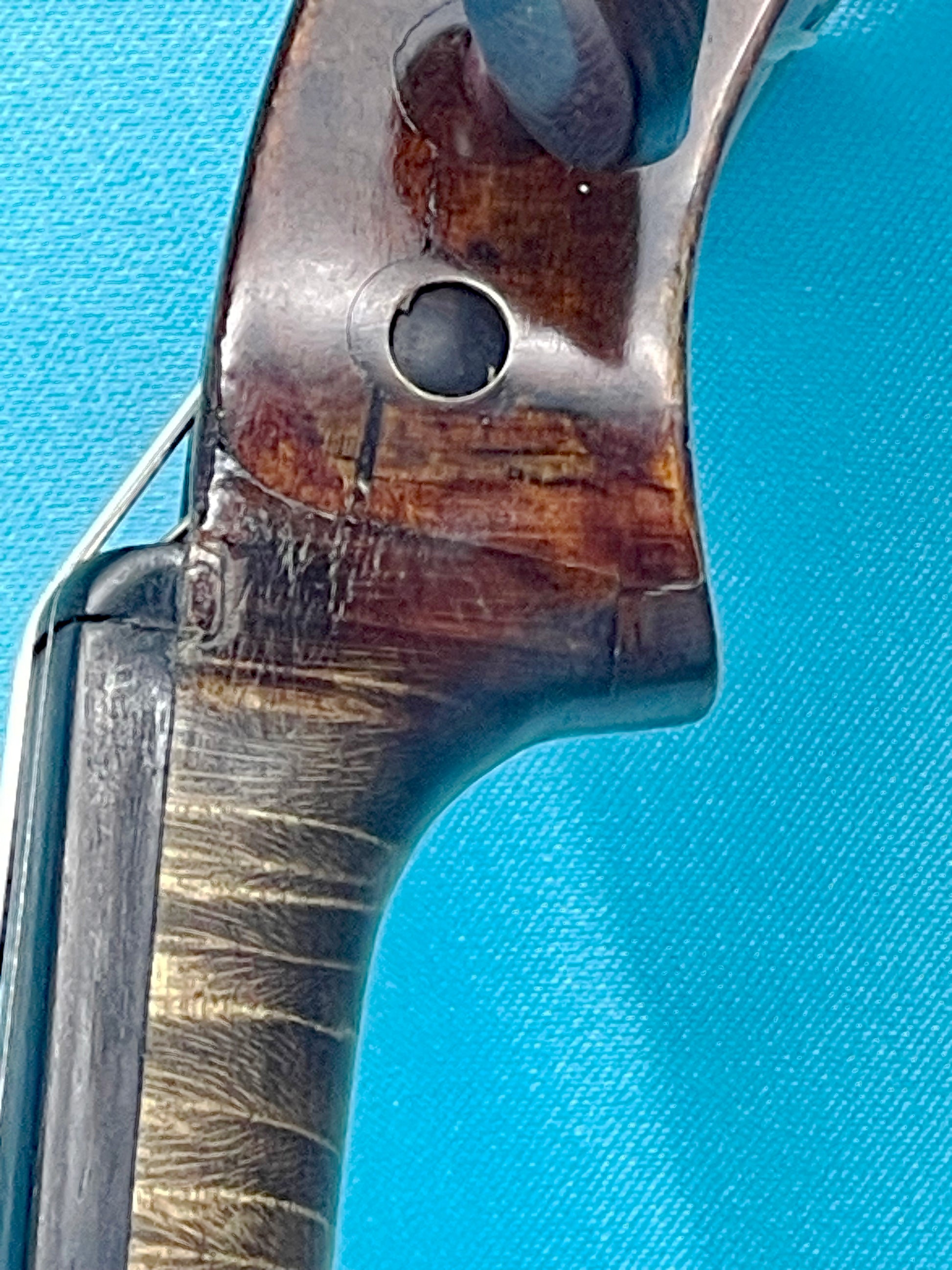 Antique violin lower bout and tailpiece detail