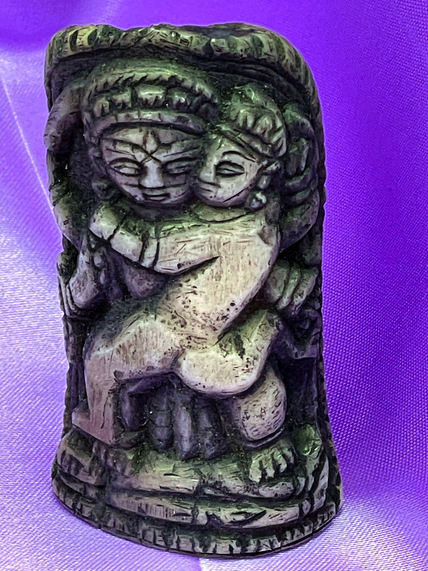 Carved bone plaque, full frontal view