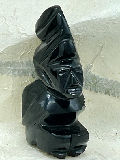Mid-20th Century Shona Stone Carvings – Tribal Figures in Serpentine Stone (Set of 2)