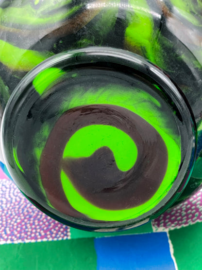 Pair of Handblown Art Glass Jugs – Murano Style "WAVES"