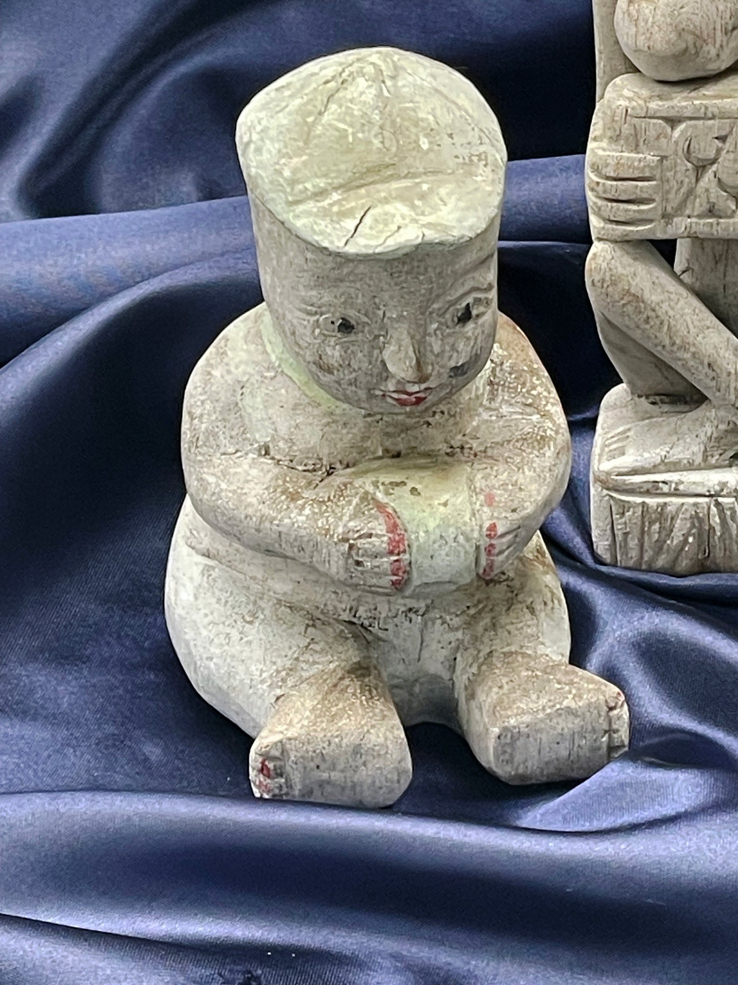 Set of Four Miniature Tribal-Inspired Figurines in Painted Stone