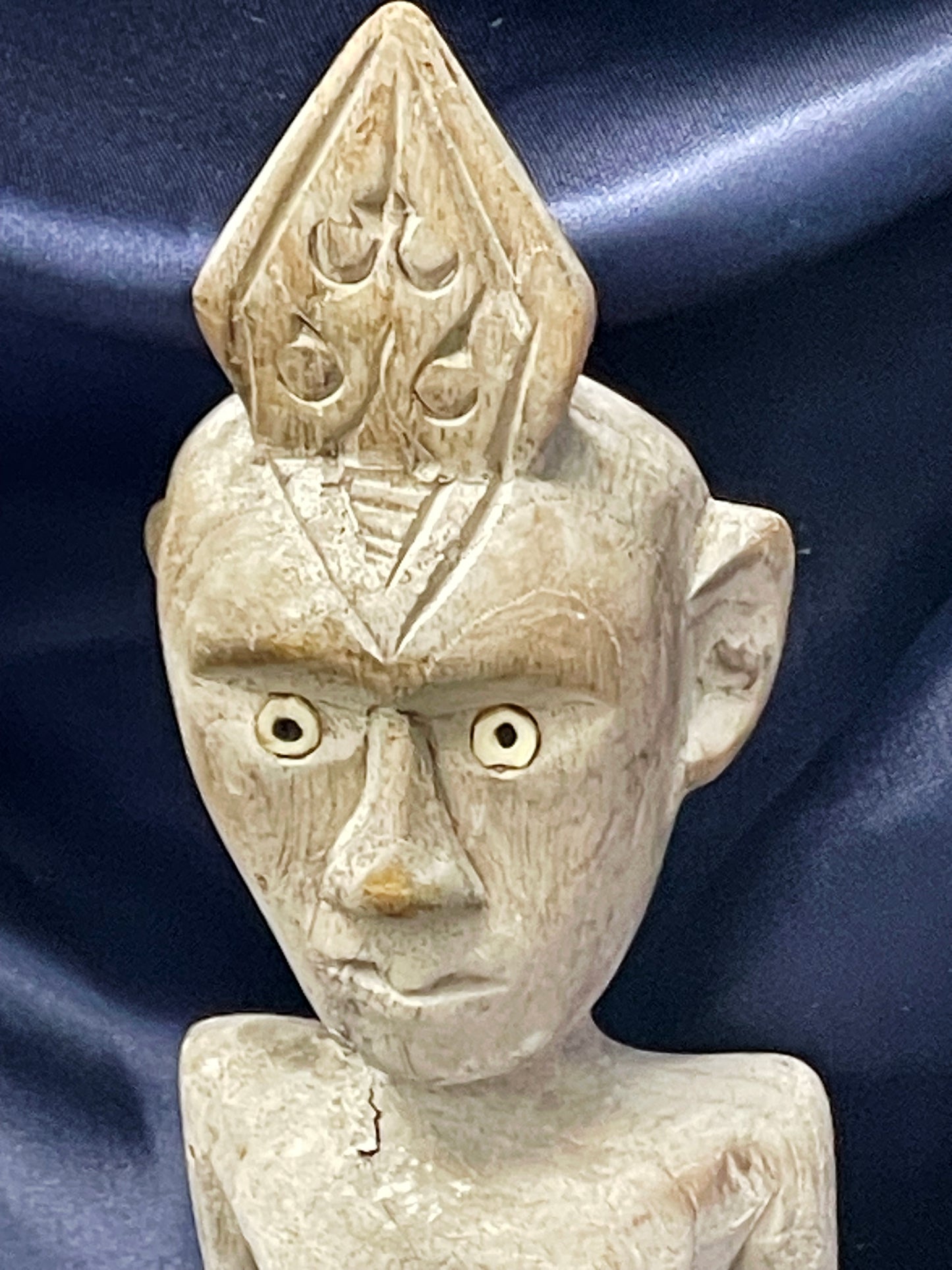 Set of Four Miniature Tribal-Inspired Figurines in Painted Stone