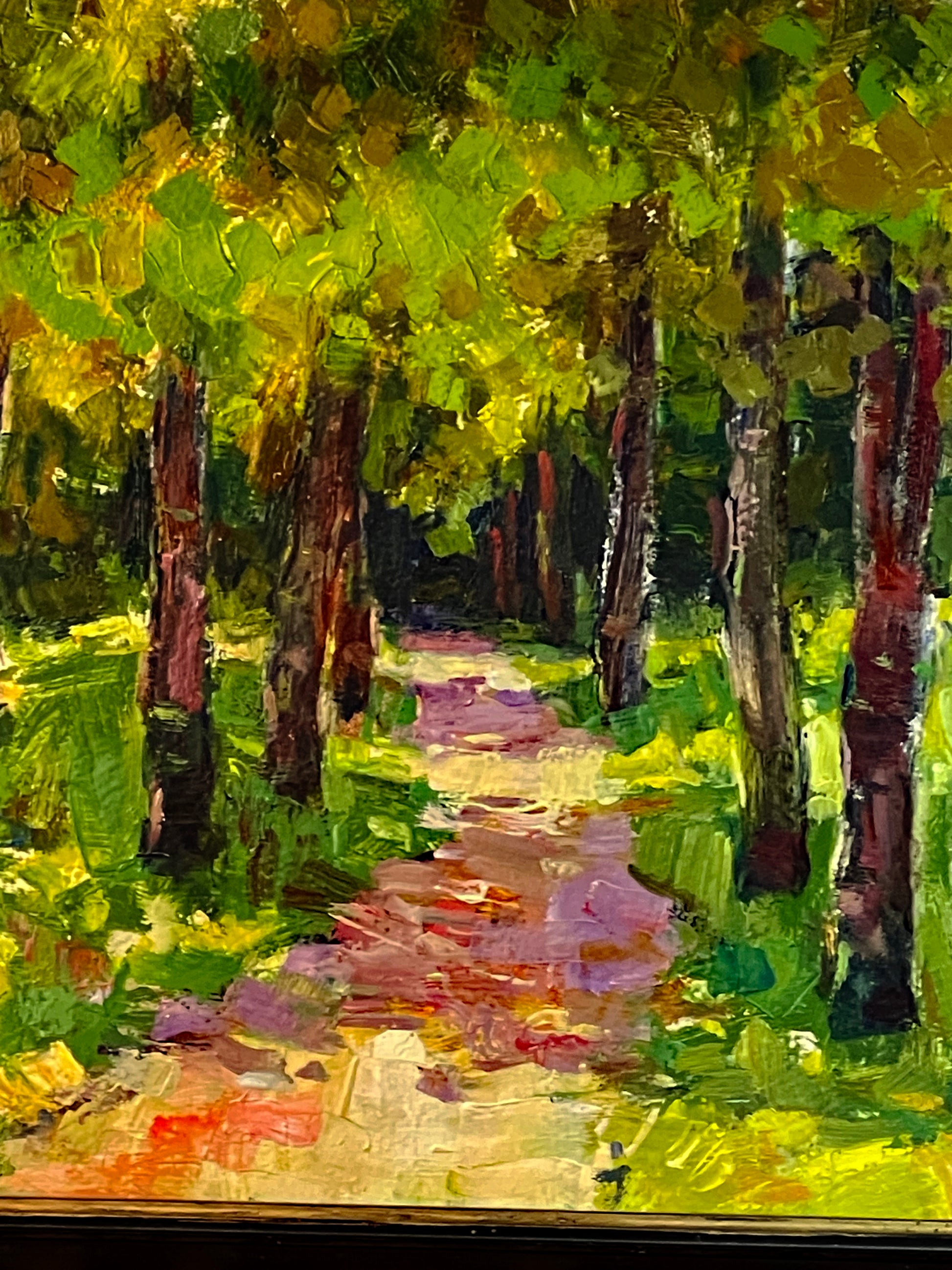 Frame corner detail of Stefan Boca park painting