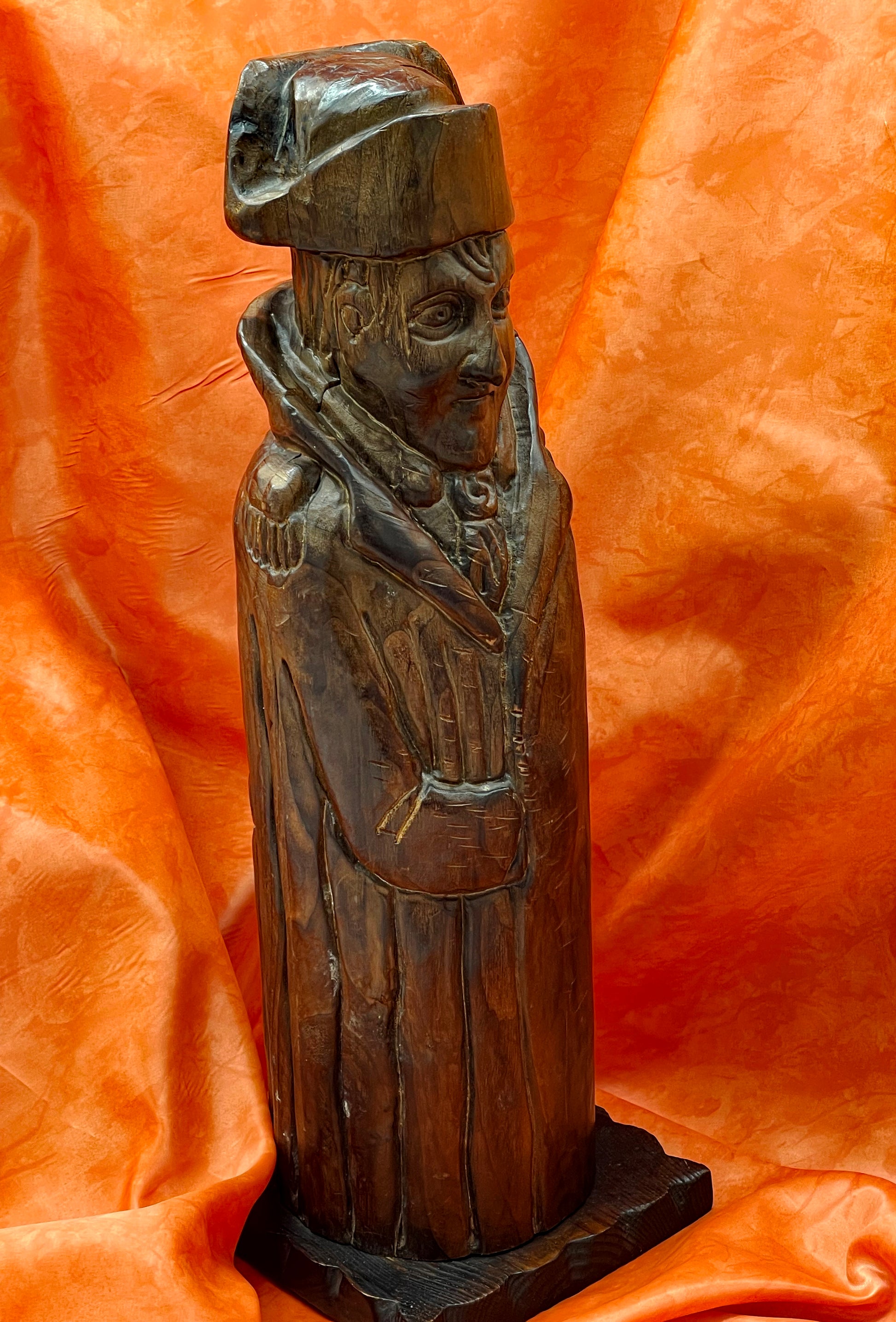 Wooden Napoleon novelty sculpture, alternate angle