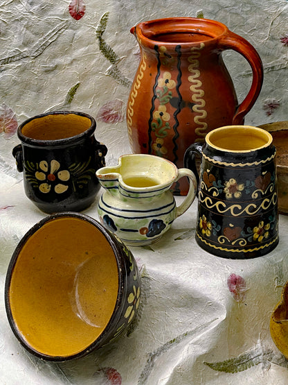 Charming Set of 7 Old Handcrafted Ceramics