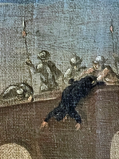 Antique Oil Painting of Saint John of Nepomuk (Joannes de Pomuk) – Rare “Bridge Saint” Iconography, Framed