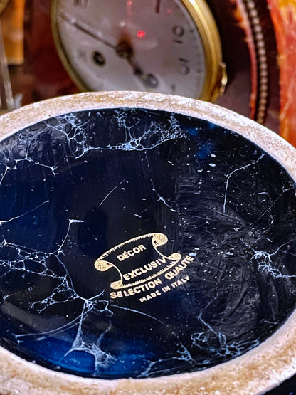 Postmodern Italian Glazed Ceramic Vase with Gilded Rim and Abstract Motifs – 1980s Studio Art Style