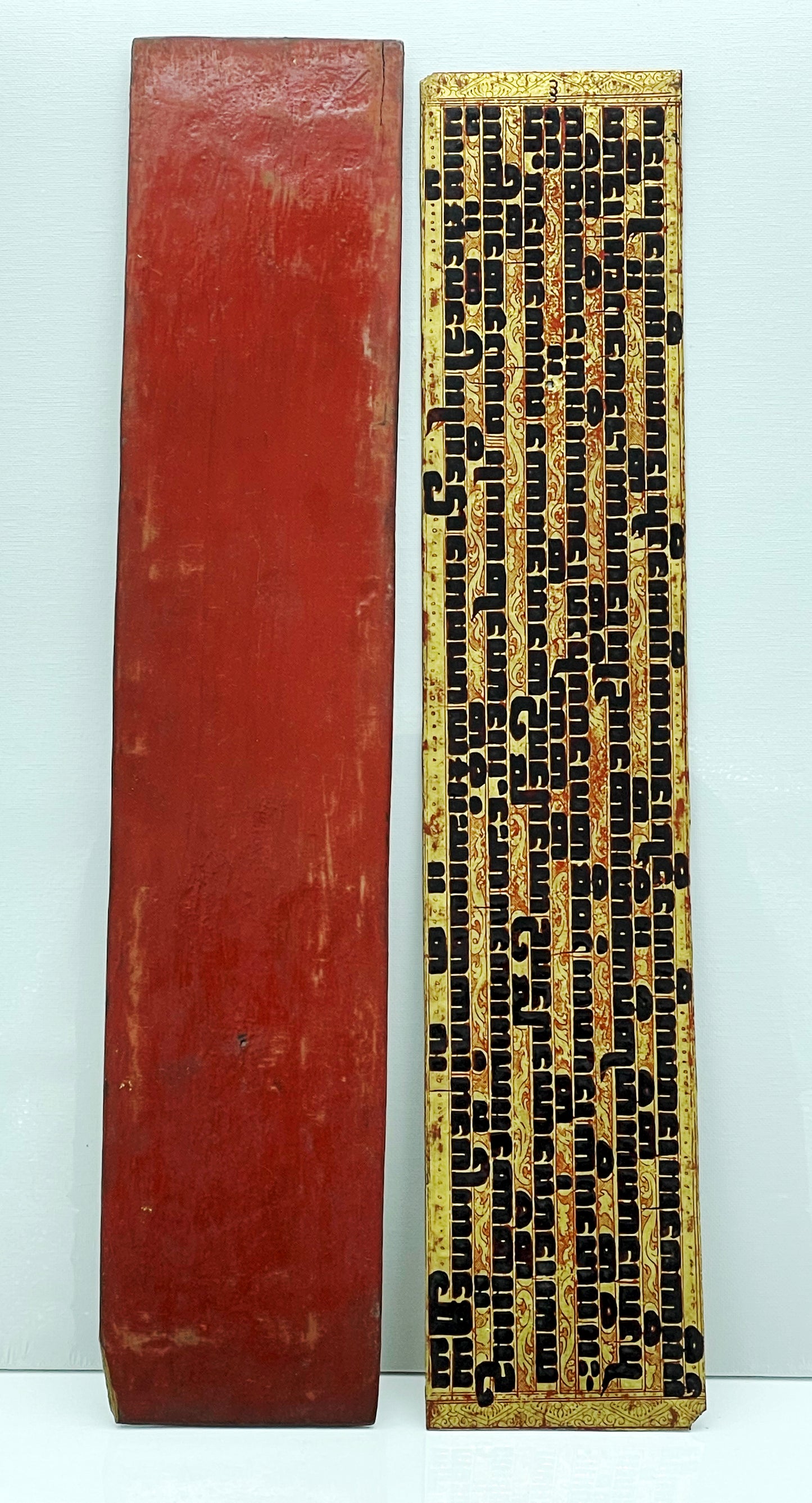 Rare Burmese Kammavaca Ordination Manuscript – Gilt Lacquered Sutra Leaves – Myanmar, 19th Century