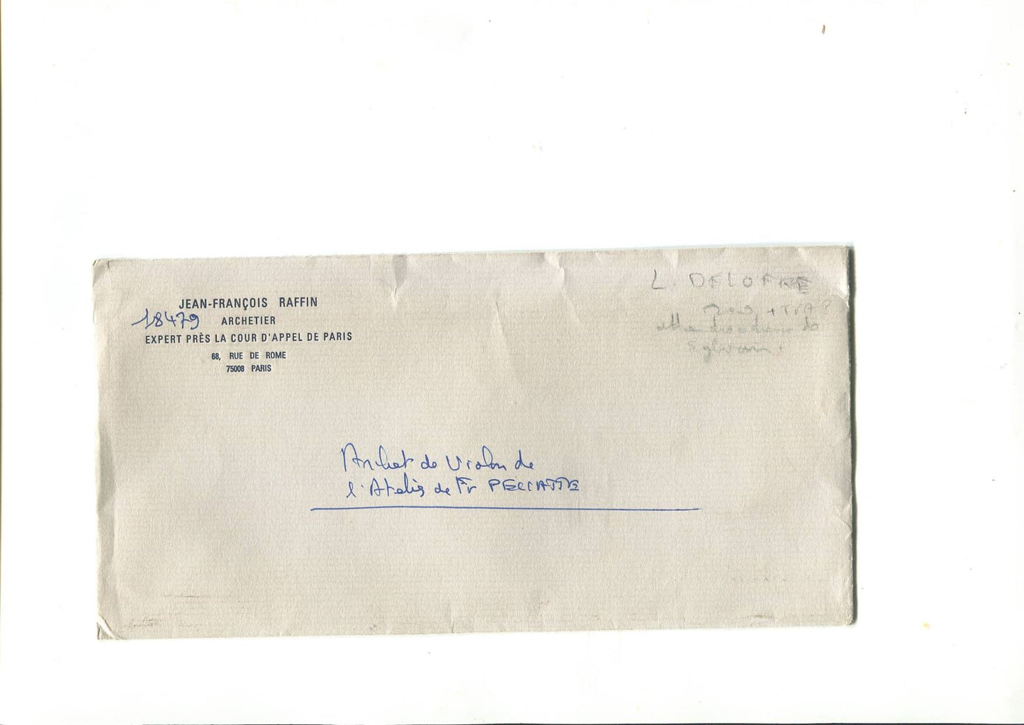 Fine French Violin Bow "FR PECCATTE" – Certified by Jean-François Raffin (Paris)