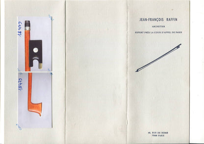 Fine French Violin Bow "FR PECCATTE" – Certified by Jean-François Raffin (Paris)