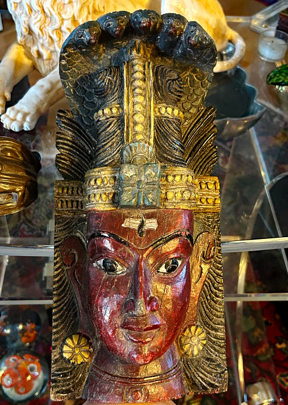 Lower detail of the Shiva temple mask